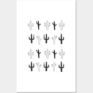 Black and White Cactus Posters and Art